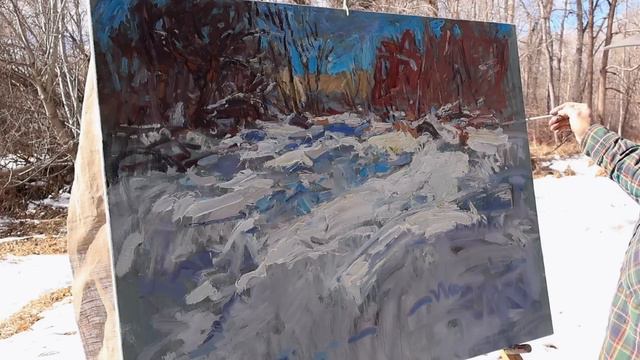 Plein Air Painting: Full Demonstration, Montana Winter, 36x48