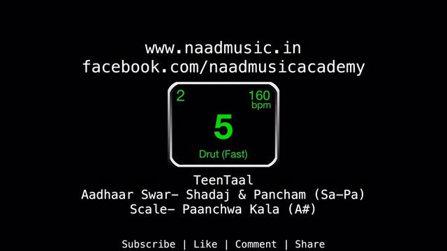 TeenTaal I Scale- A# I 160 bpm I Tabla & Tanpura I Bandish & Aalaap I Naad Music Academy смотреть онлайн