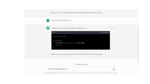 Asking ChatGPT to write hello world program in different programming languages смотреть онлайн