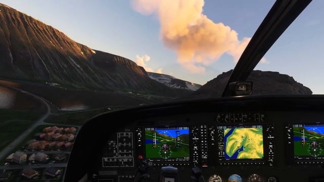 Посадка в И́сафьордюр. Cessna 208B. DX12. RTX ON смотреть онлайн
