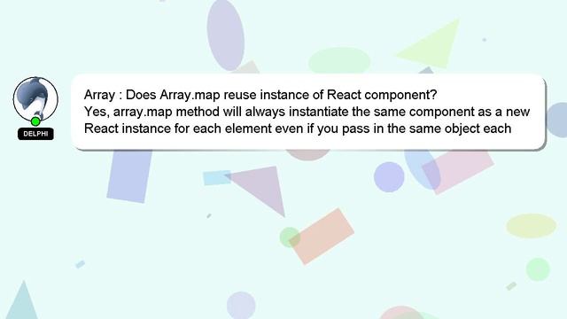 Array : Does Array.map reuse instance of React component? смотреть онлайн