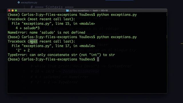 Manejo de Excepciones con Python смотреть онлайн
