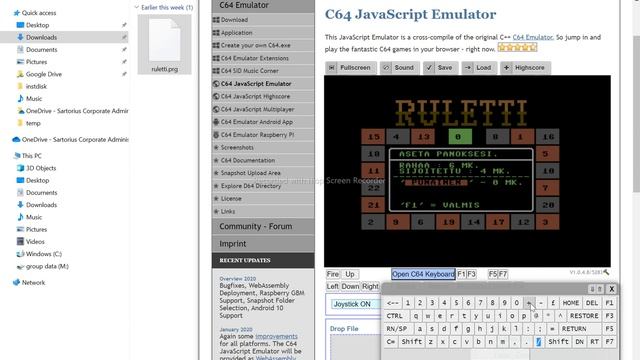 My Commodore 64 Game "Ruletti" from 1987 run in C64-emulator смотреть онлайн