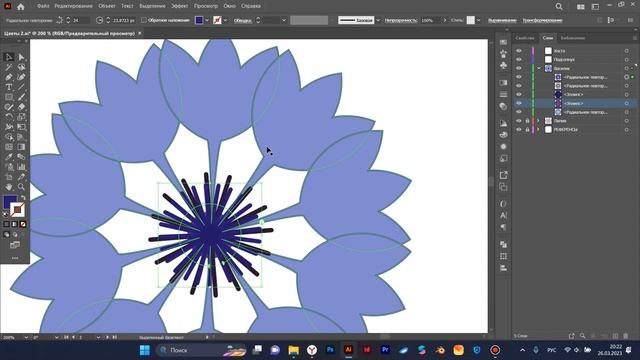 Пиктограммы цветков в Adobe Illustrator (часть 2) смотреть онлайн