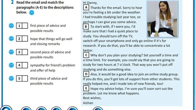 Action 10th Grade. An Email Giving Advice