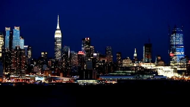 great panoramic night view_Footage_125_NY Skyscrapers_Нью Йорк панорамный ночной вид смотреть онлайн