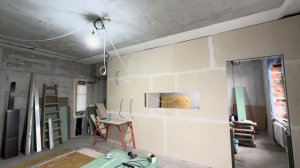 ЭТАП ЗАШИВКИ СТЕН ГИПСОКАРТОНОМ | Ремонт в жилом комплексе "Красные Дома"