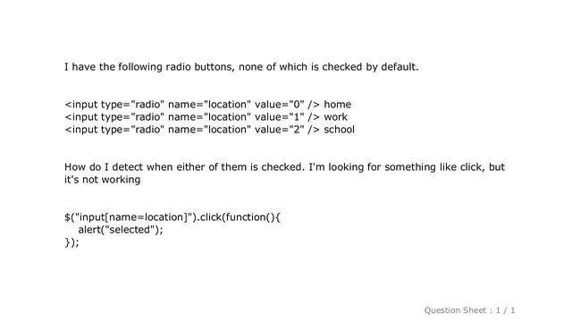 jQuery : jquery javascript: take action when radio button is selected смотреть онлайн