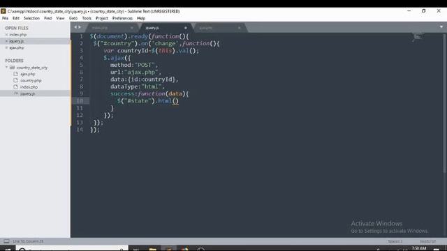 country state city dropdown using jQuery ajax in php смотреть онлайн