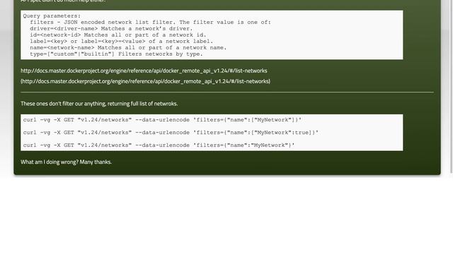 Docker Remote API filters: filter out network by name смотреть онлайн