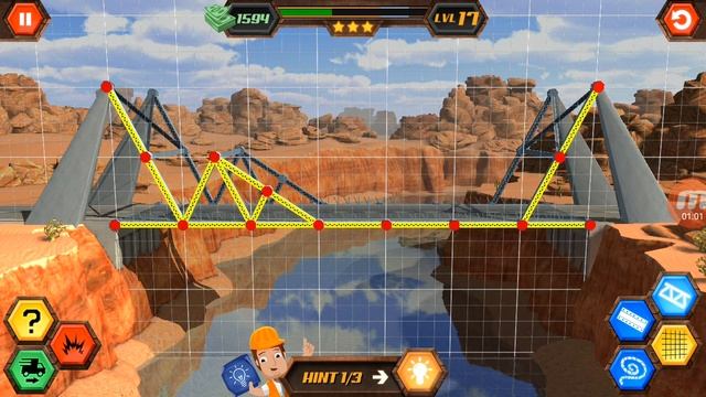 Bridge Construction Simulator 3d level 17. смотреть онлайн