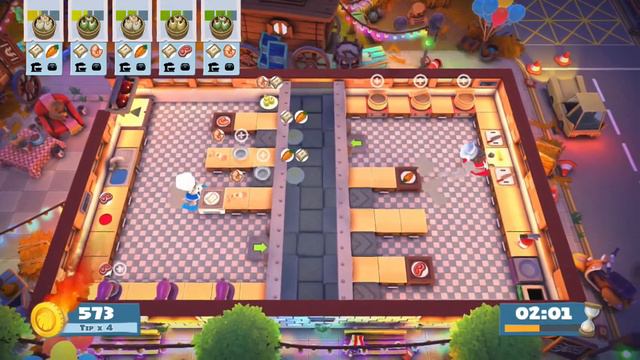 Overcooked 2 DLC #4 - Carnival of Chaos - Secret Kevin Level #1 4 Star 2 Player Co-op Victory смотреть онлайн