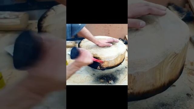 Black Oak Elegance: The Perfect Rustic Pouf | пуф | табурет из дуба
