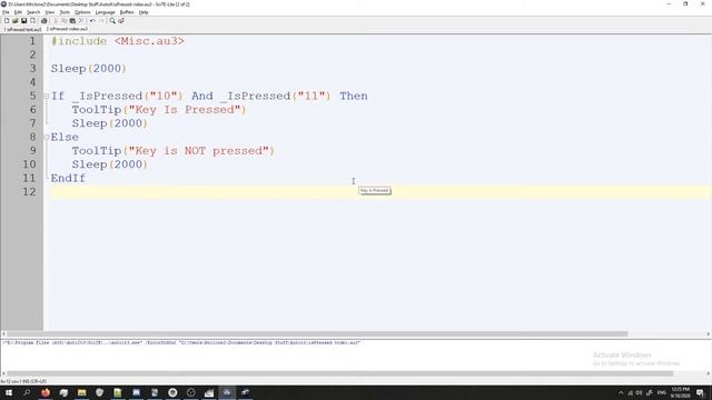 Autoit: IsPressed (Check if Key/Button is being pressed) смотреть онлайн