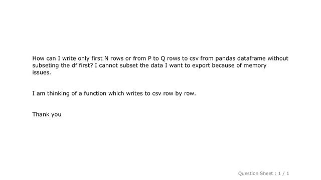 Pandas : WRITE only first N rows from pandas df to csv смотреть онлайн