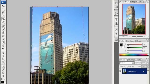 Photoshop урок 5. Коррекция перспективы. смотреть онлайн