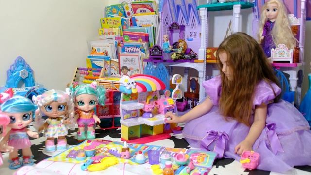 Распаковка кукол и супермаркет Kindi Kids!!! Вторая часть ! Донатина и Джессикейк ! смотреть онлайн