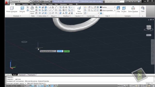 AutoCAD 2011 herramienta Barrer Modelado 3D смотреть онлайн