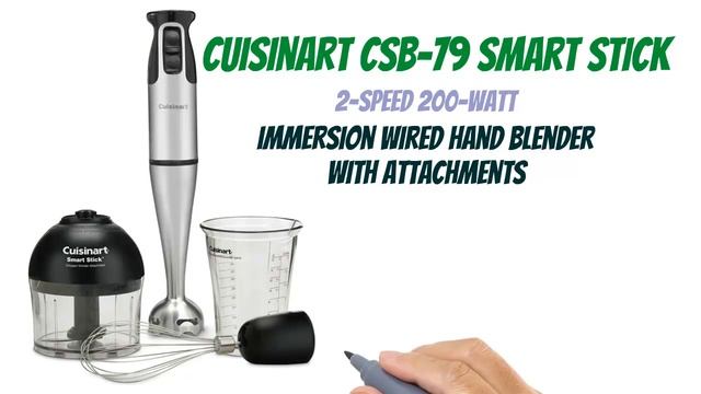 Cuisinart CSB 79 Smart Stick 2 Speed 200 watt Immersion wired Hand Blender with Attachments смотреть онлайн