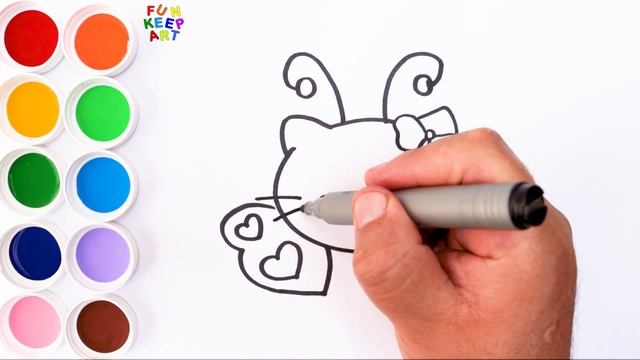 Como Dibujar y Colorear HELLO KITTY con MARIPOSAS - Dibujos Faciles Para Niños | FunKeep Art смотреть онлайн