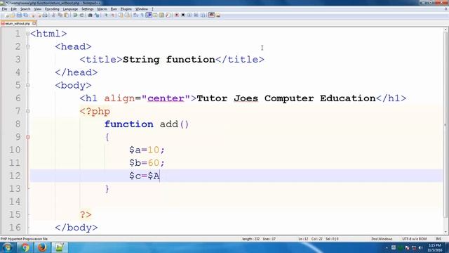 How To Use Php Function return type without argumentIn Php In Tamil смотреть онлайн