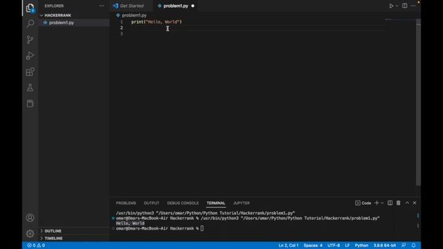 Say "Hello, World!" with Python || Hackerrank Problem solving || Python Tutorial 2. смотреть онлайн