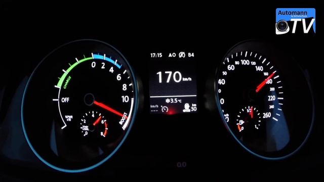 2015 VW Golf 7 GTE (204hp) - 0-200 Km/h Acceleration (1080p)