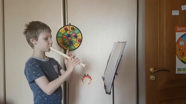 Блок-флейта. Этюд № 34 (Станкевич) с аккомпанементом. смотреть онлайн