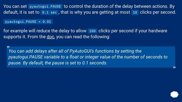 How to increase number of clicks per second with pyautogui? смотреть онлайн