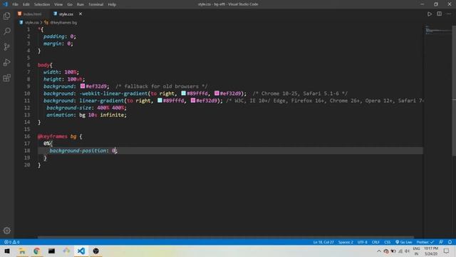 linear-gradient background with animation | HTML CSS смотреть онлайн