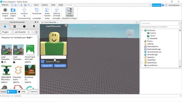 ROBLOX STUDIO: [TUTORIAL] Instalar plugin LOAD CHARACTER смотреть онлайн
