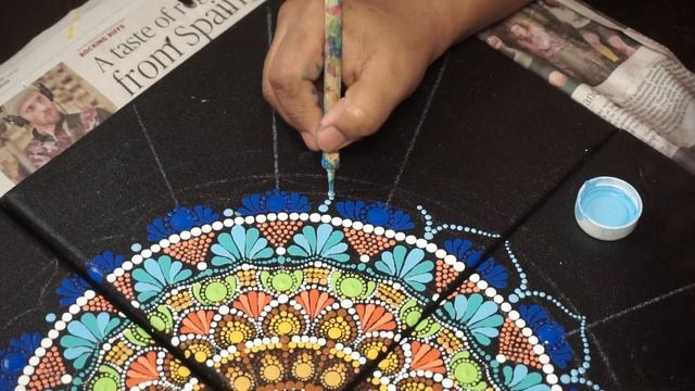 Kaleido(t)scope - Dot Painting Mandala Art #12 | #needlesandcolours #dotart #mandala #canvas смотреть онлайн