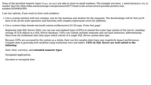 Databases: How to store very small values (E-314) in SQL Server database? (3 Solutions!!) смотреть онлайн
