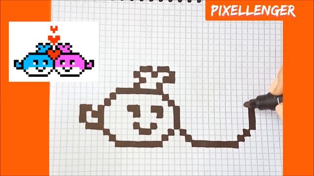 Как рисовать по клеточкам Валентинку Влюблённые Киты Простые рисунки How to Draw Pixel Art Valentin смотреть онлайн