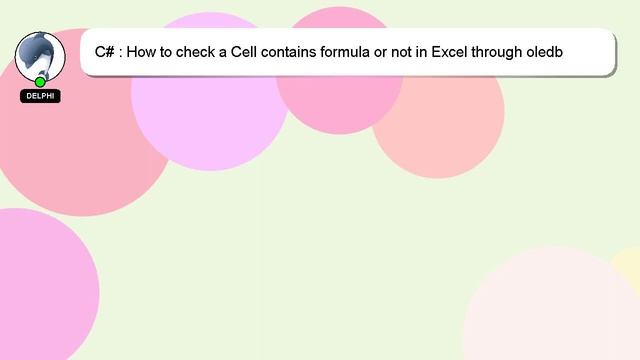 C# : How to check a Cell contains formula or not in Excel through oledb reader or excel library, ex смотреть онлайн