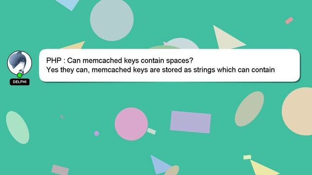 PHP : Can memcached keys contain spaces? смотреть онлайн