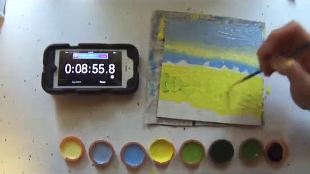 DIY 15 Minute Craft - Paint your own country landscape ("Summer Bean Field")! смотреть онлайн