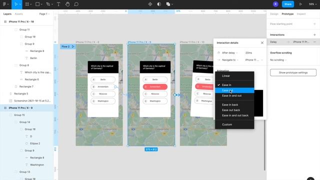 Figma Instagram quiz animation tutorial. смотреть онлайн