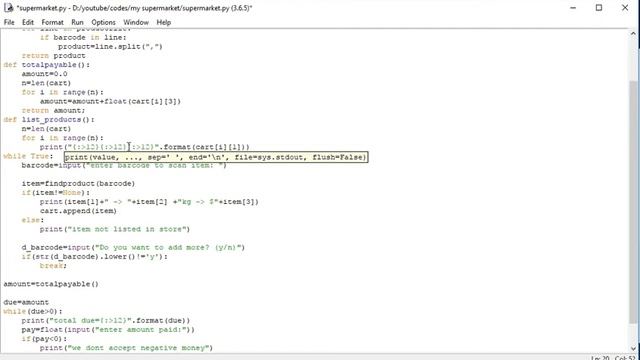 Python Project Super Mall App: 3 Printing Item with weight and price in Receipt смотреть онлайн