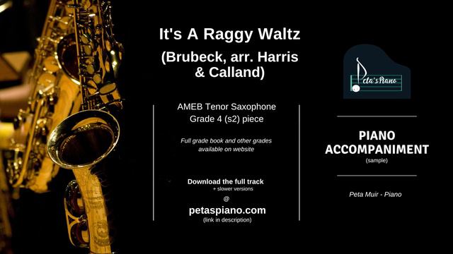 It's A Raggy Waltz (Brubeck, arr. Harris & Calland) - Piano Accompaniment (sample) смотреть онлайн