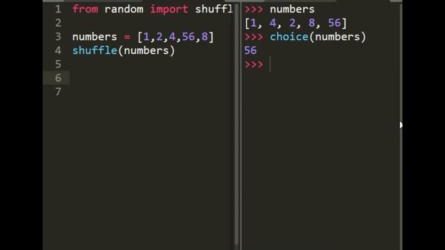 Random module: shuffle, choice, sample смотреть онлайн