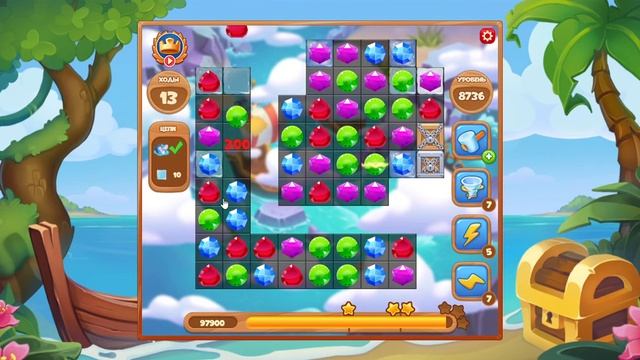 Как пройти уровень 8736 игры Сокровища Пиратов смотреть онлайн