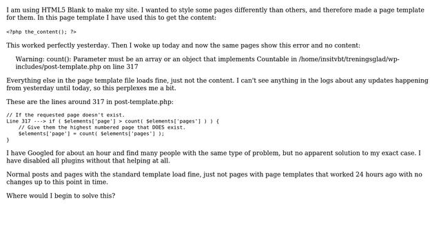 Wordpress: PHP-warning in post-template.php and no loading content on pages смотреть онлайн