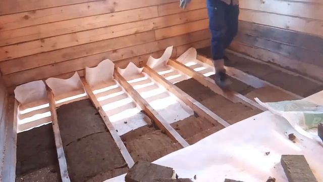 ДОМ ИЗ БРУСА СВОИМИ РУКАМИ. ОТ А ДО Я!!! часть 14 делаем тёплый пирог перекрытия смотреть онлайн