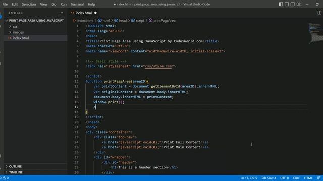 How to Print Page Area using JavaScript смотреть онлайн