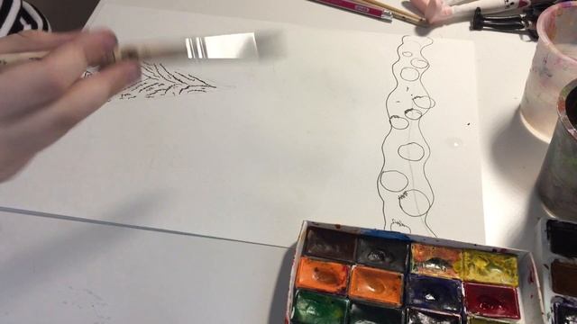 Новогодний скетч акварелью смотреть онлайн