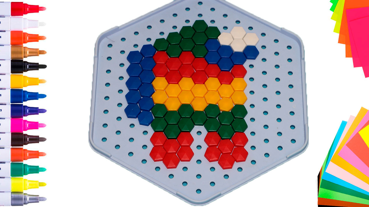 Как сделать Амонг Ас из мозайки, детские поделки своими руками смотреть онлайн