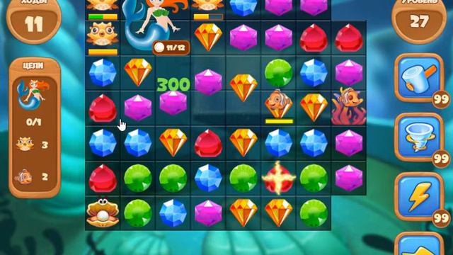 Глубины Океана 27 уровень [Сокровища Пиратов бонусный мир] - Deep Blue Sea Level 27 смотреть онлайн