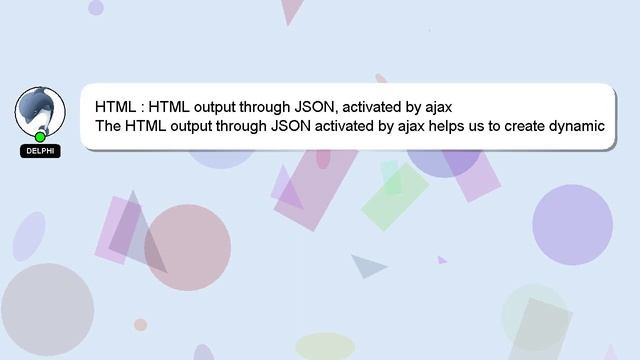 HTML : HTML output through JSON, activated by ajax смотреть онлайн