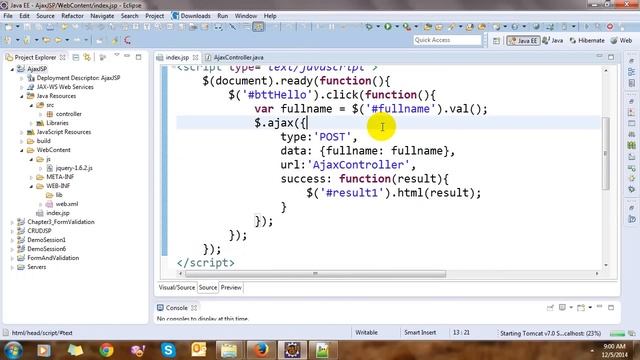 AJAX with JSP and Servlet смотреть онлайн